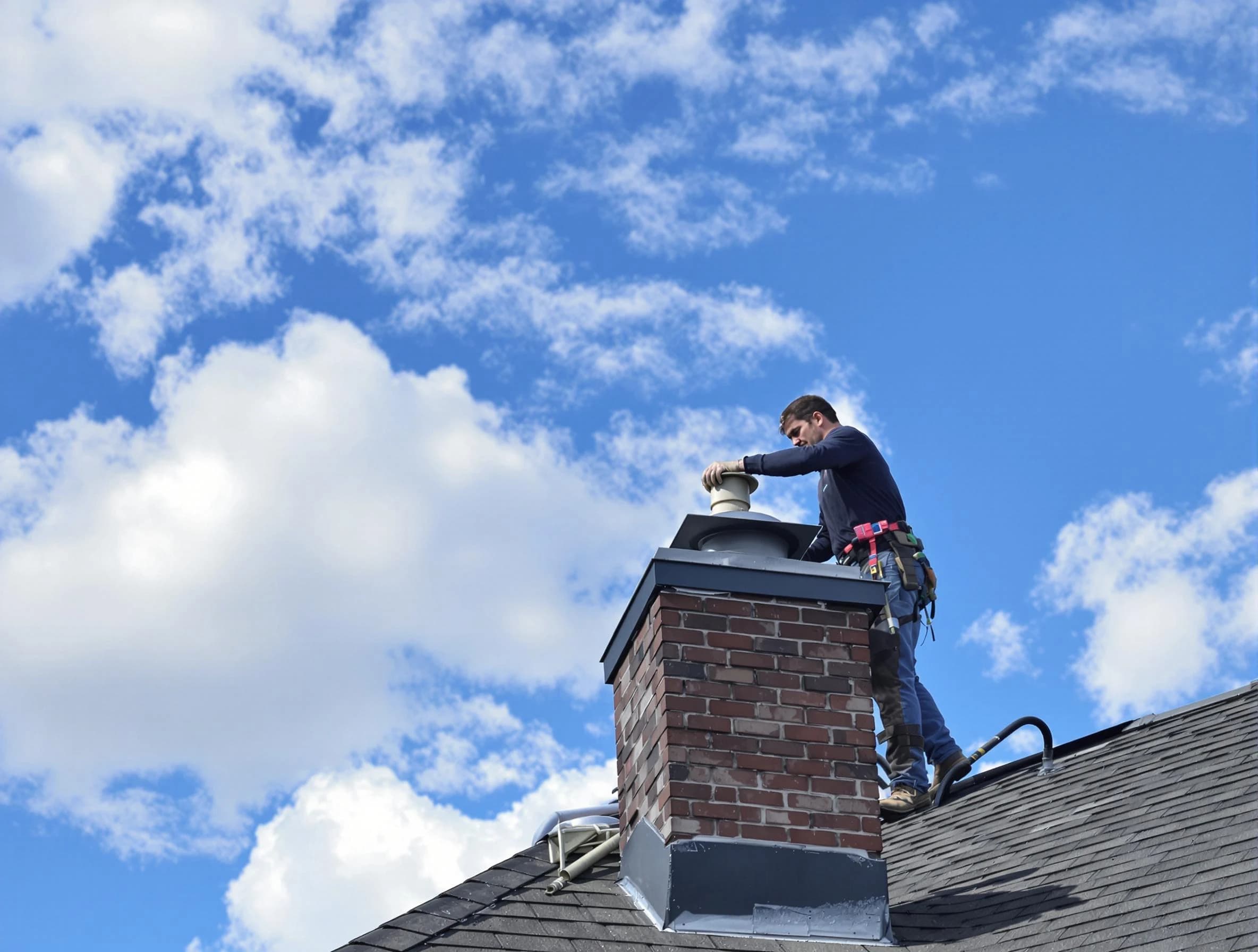 Hanceville Chimney Sweep installing a sturdy chimney cap in Hanceville, AL