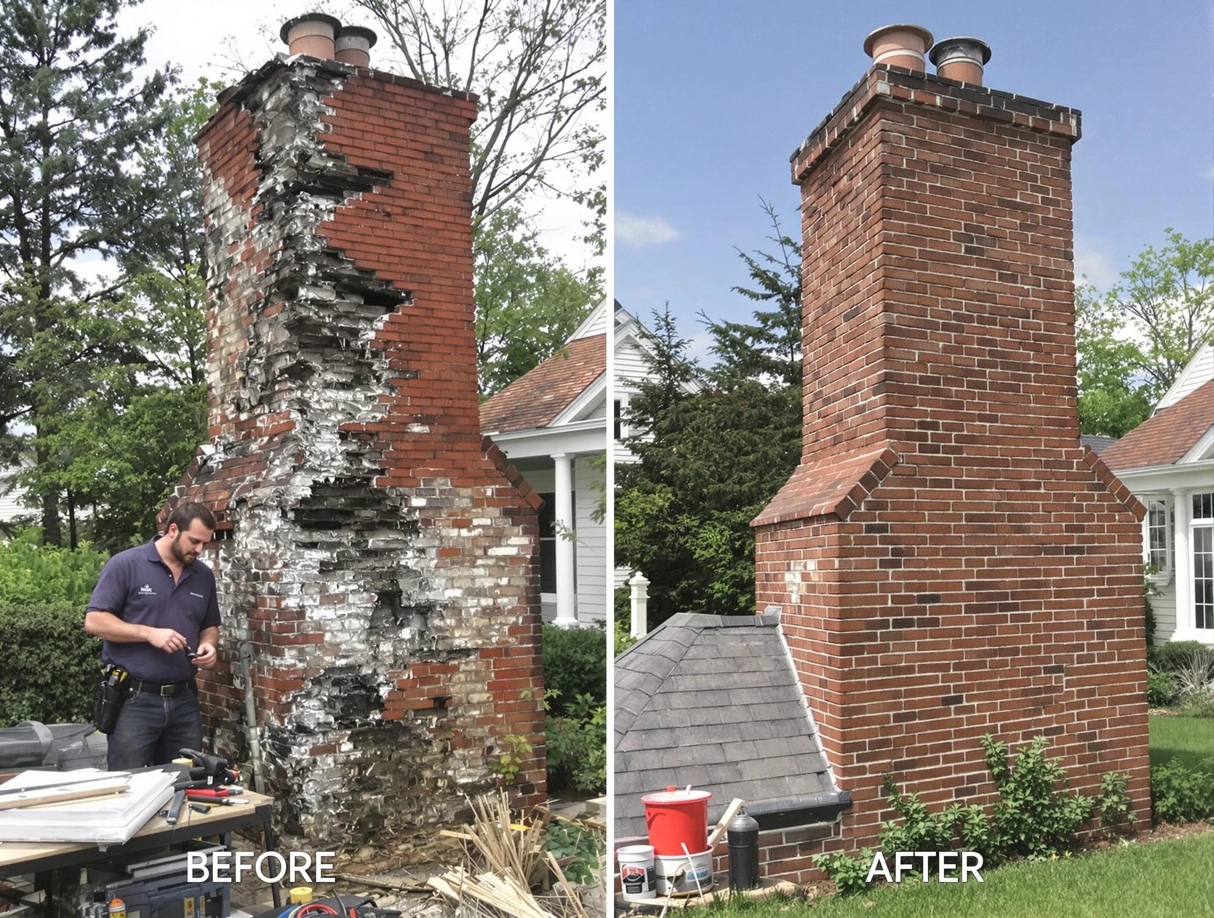 Hanceville Chimney Sweep performing a full chimney restoration in Hanceville, AL