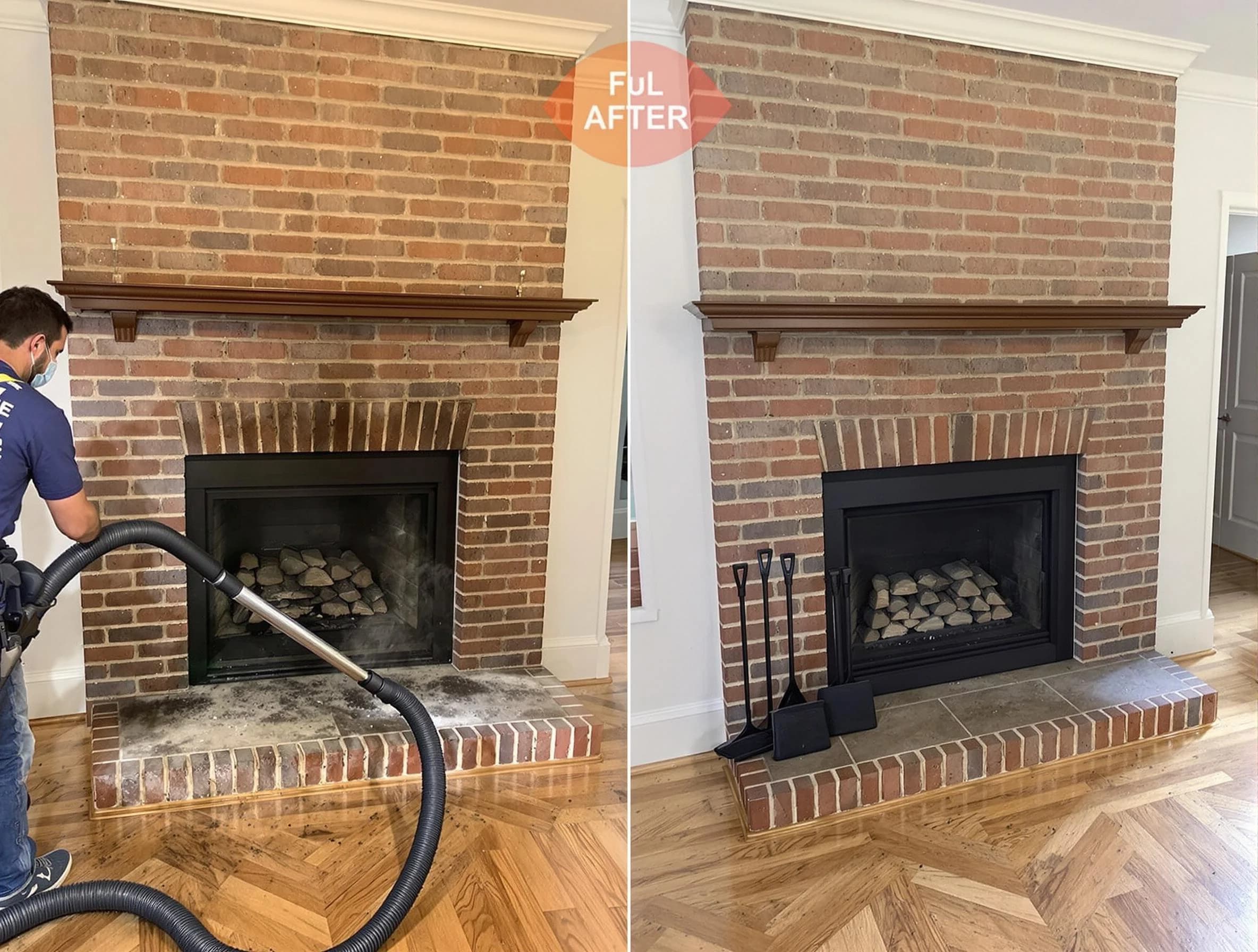 Hanceville Chimney Sweep carefully sanitizing a fireplace in Hanceville, AL