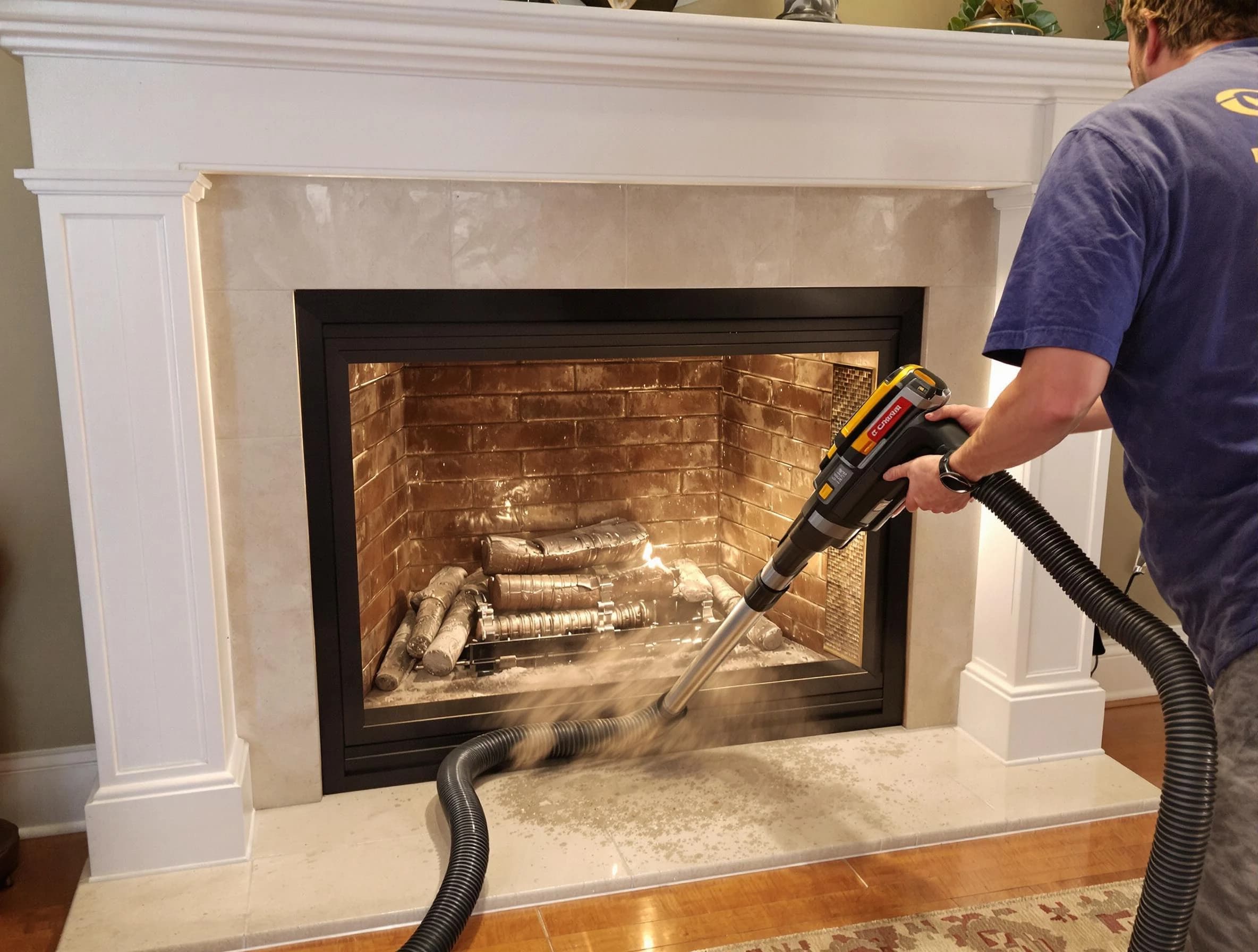 Fireplace cleaning performed by Hanceville Chimney Sweep in Hanceville, AL