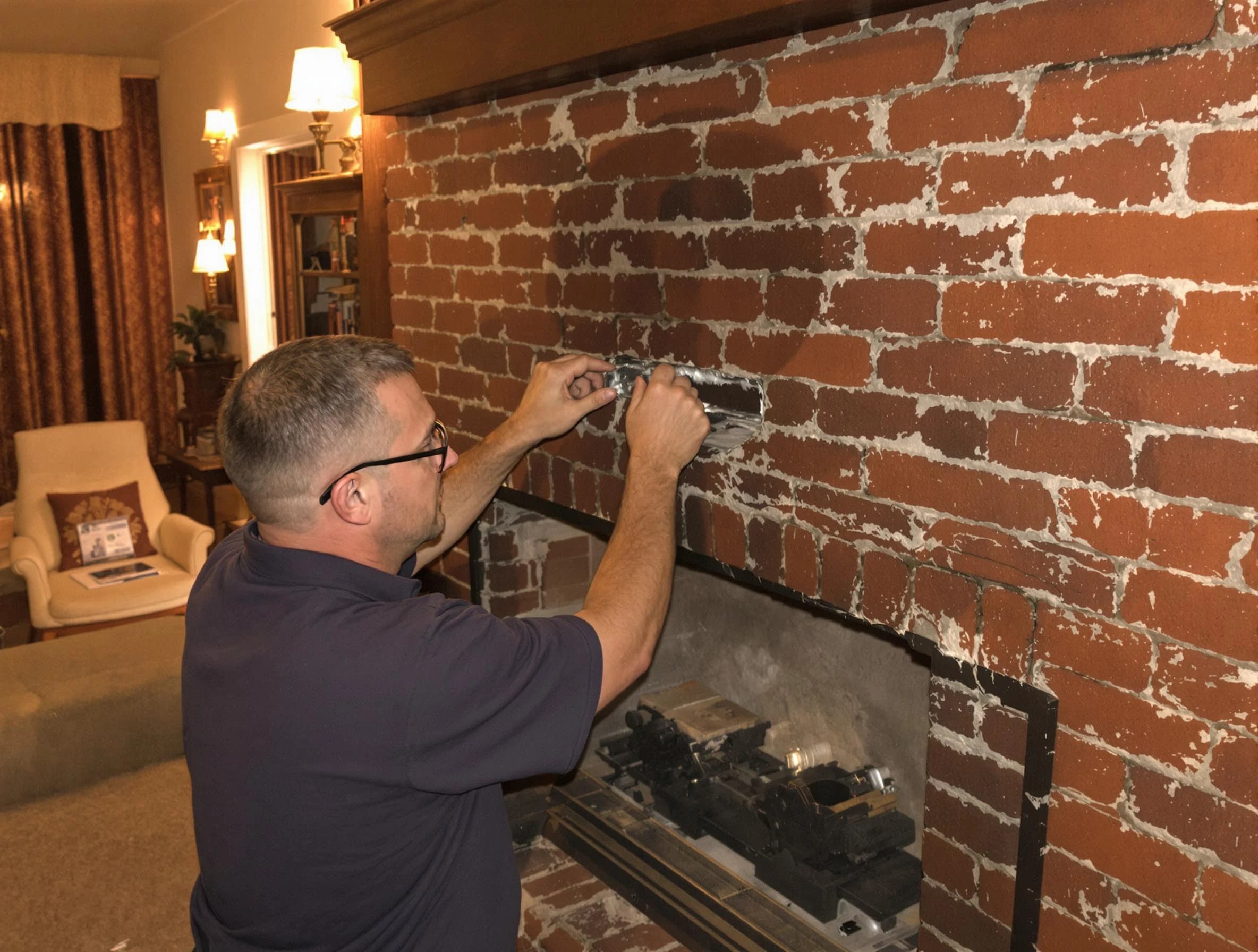 Hanceville Chimney Sweep expert fixing a fireplace in Hanceville, AL