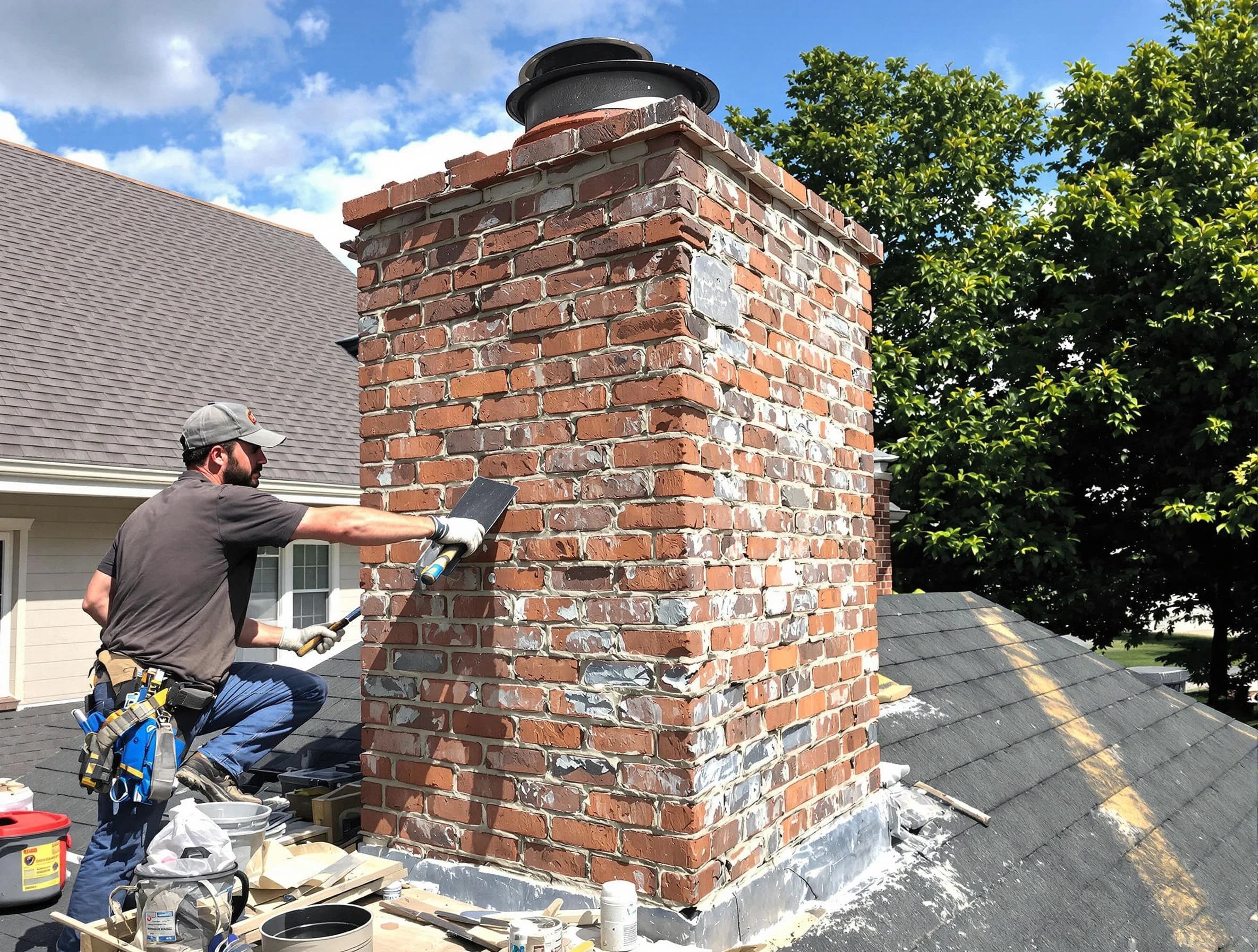 Completed chimney rebuild by Hanceville Chimney Sweep in Hanceville, AL