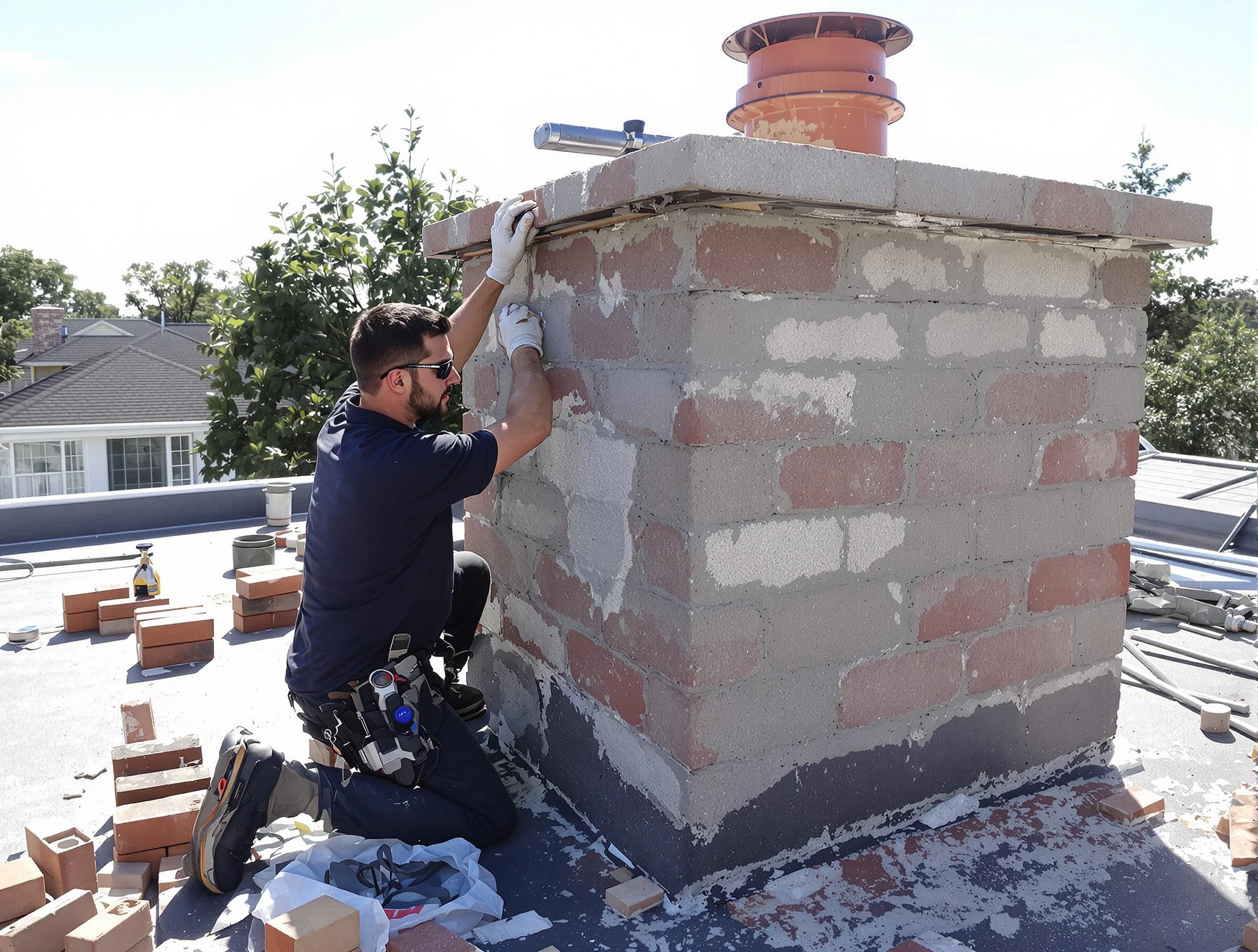 Advanced chimney repair process by Hanceville Chimney Sweep in Hanceville, AL
